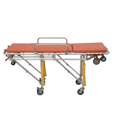 Bệnh viện Stretcher Đồ đặt xe cứu thương màu cam Cấp độ I Xe cứu thương Trolley