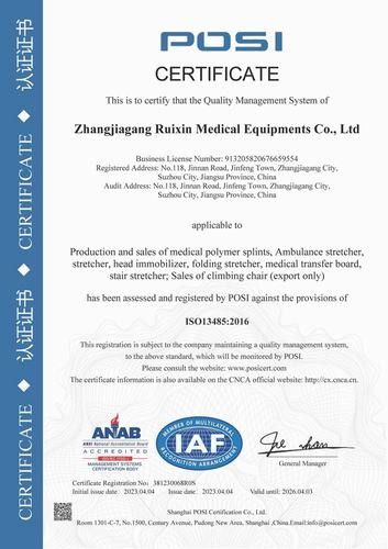 Trung Quốc Zhangjiagang Ruixin Medical Equipment Co., Ltd. Chứng chỉ